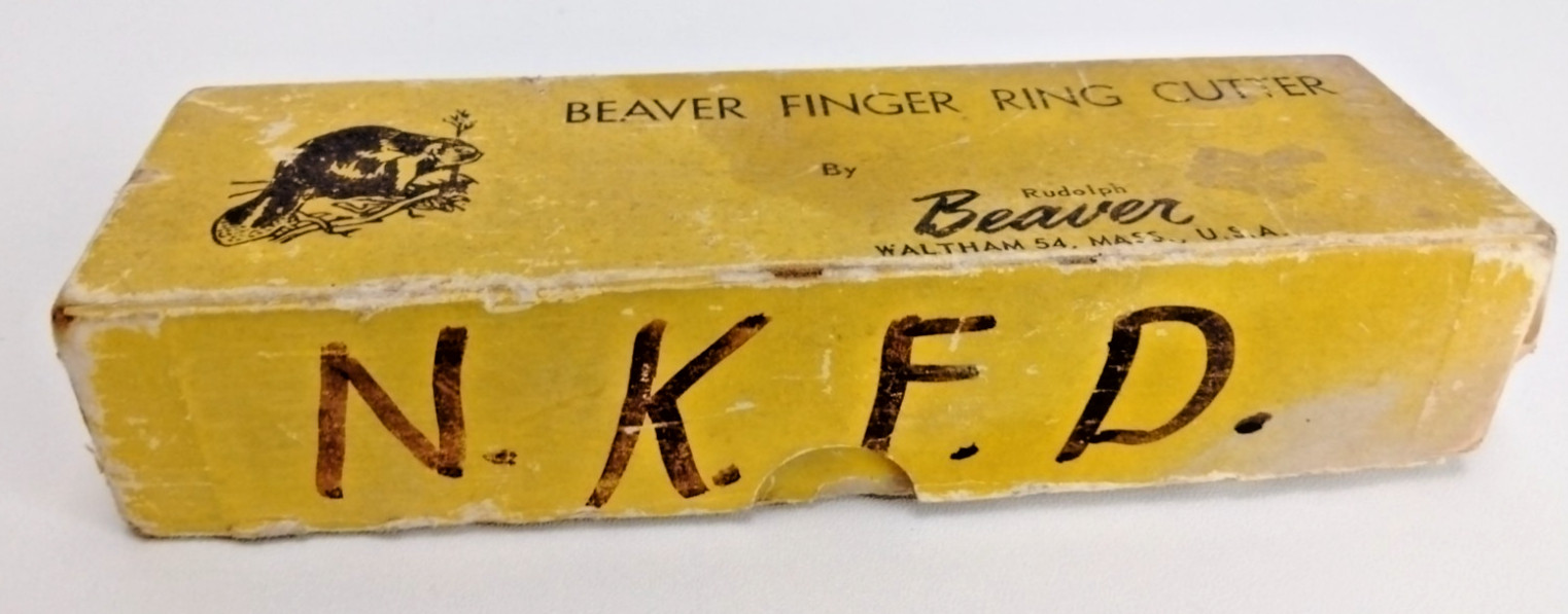 Vintage Rudolph Beaver Finger Ring Cutter Medical Tool Box Instructions USA