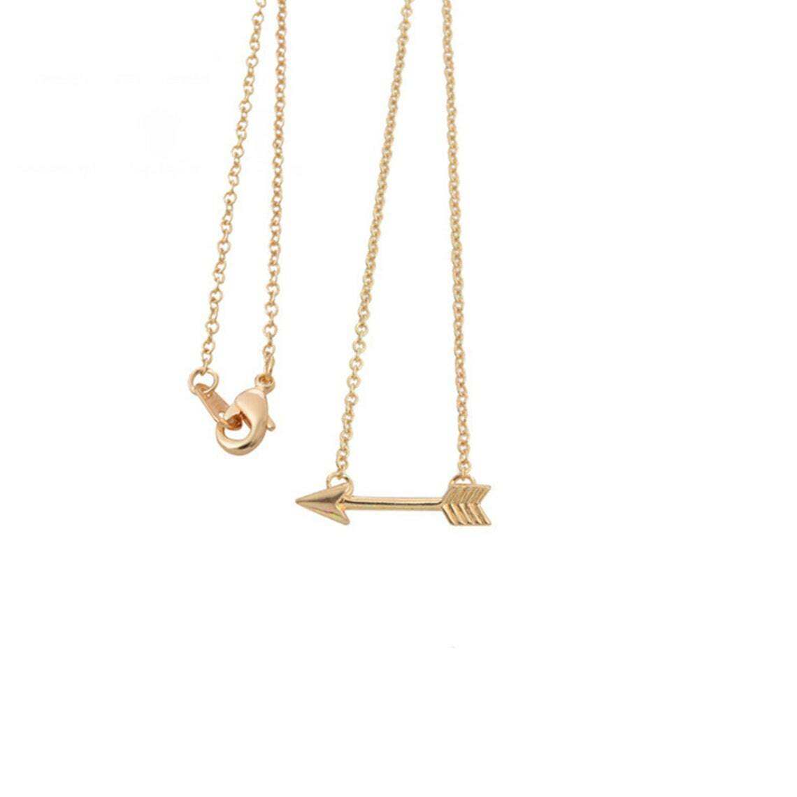 Silver or Gold Plated Cupid’s Arrow Necklace Pendant Black Widow