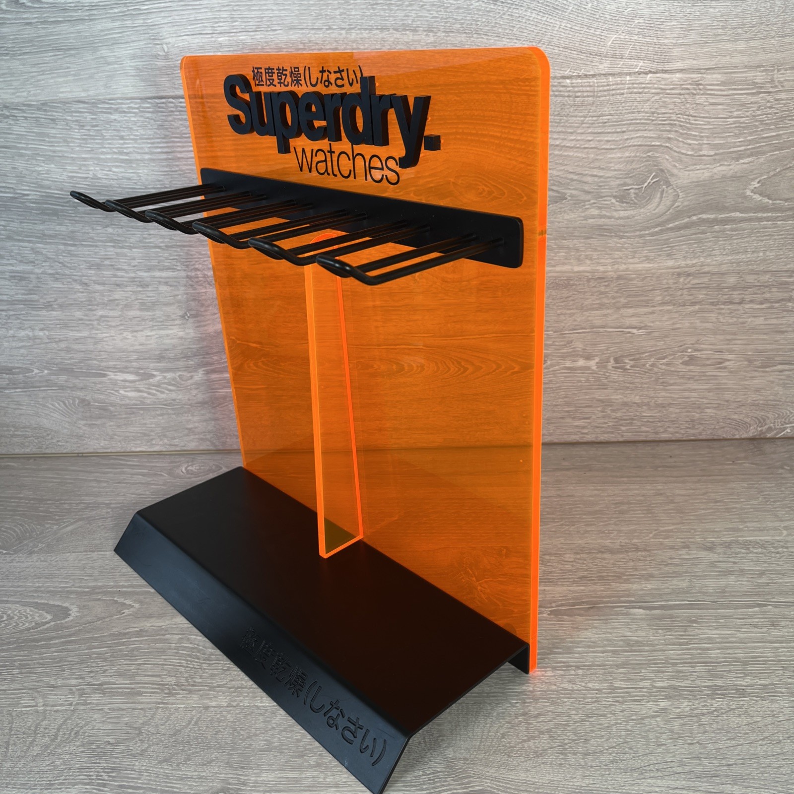 Superdry Watches Promotional Display Countertop Stand Promo Rare Shop Orange