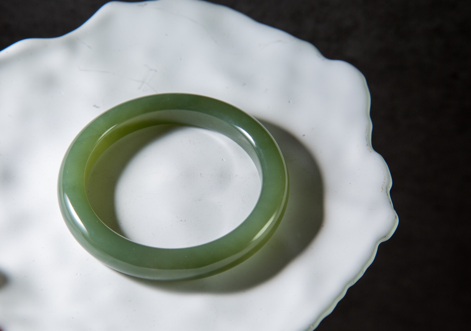57mm High-grade Oily Water Green Blue Nephrite Bangle Bracelet | 57口蓝绿和田玉手镯