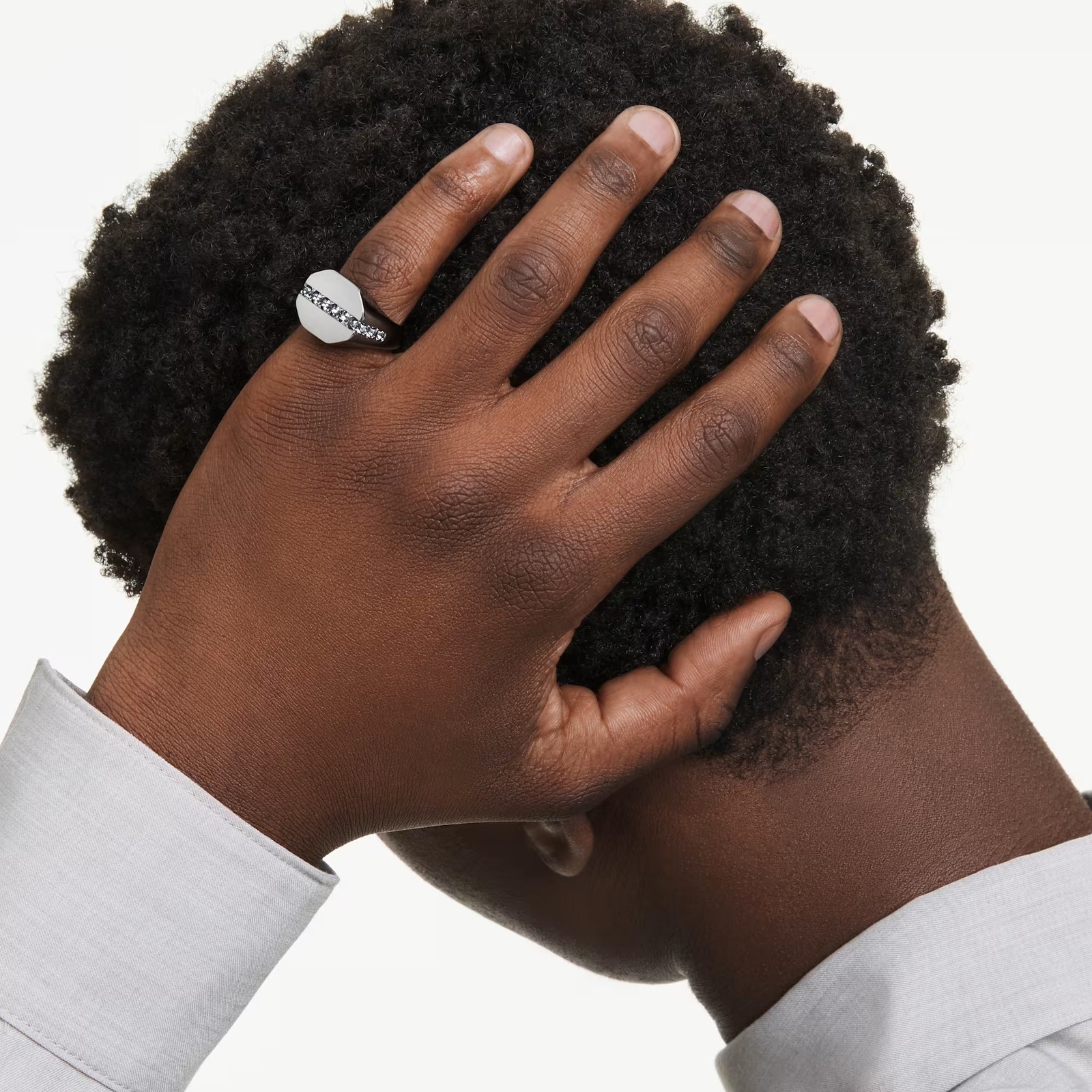 Swarovski Dextera Ring, Octagon, Black, Ruthenium Plated 5732868 Size 50-55