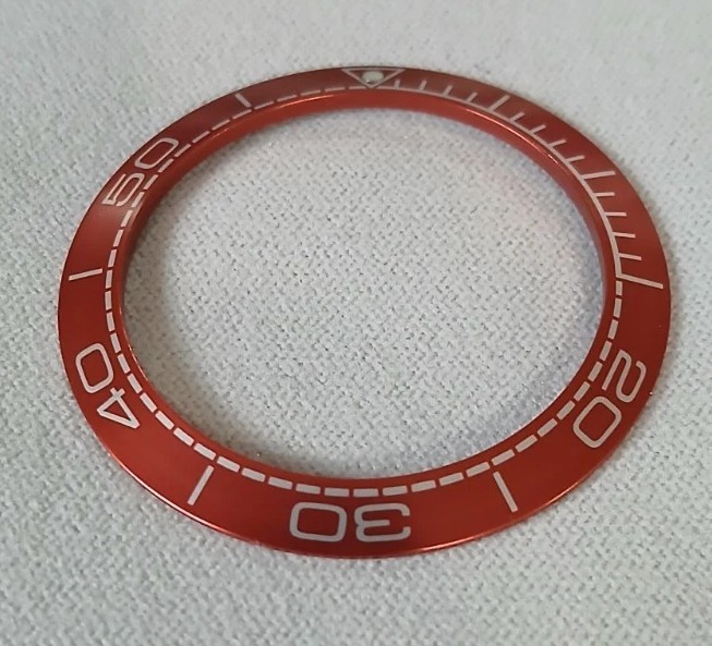 41.5mm Red bezel insert For Omega Seamaster Planet Ocean Seiko Mod Aluminium