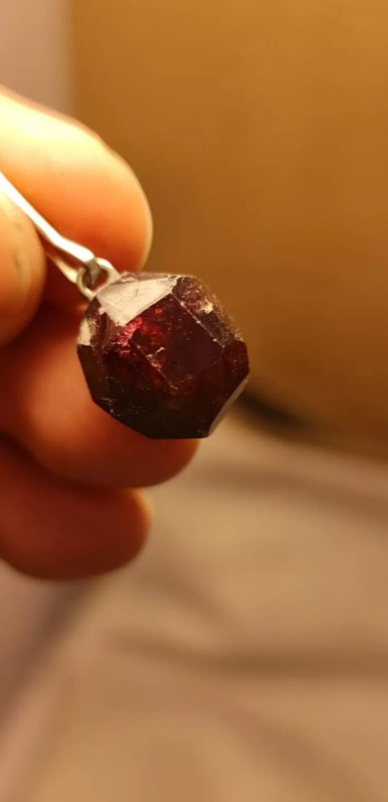 Top Quality Raw Red Almandine Garnet Pendant 925 Sterling Silver Gemstone