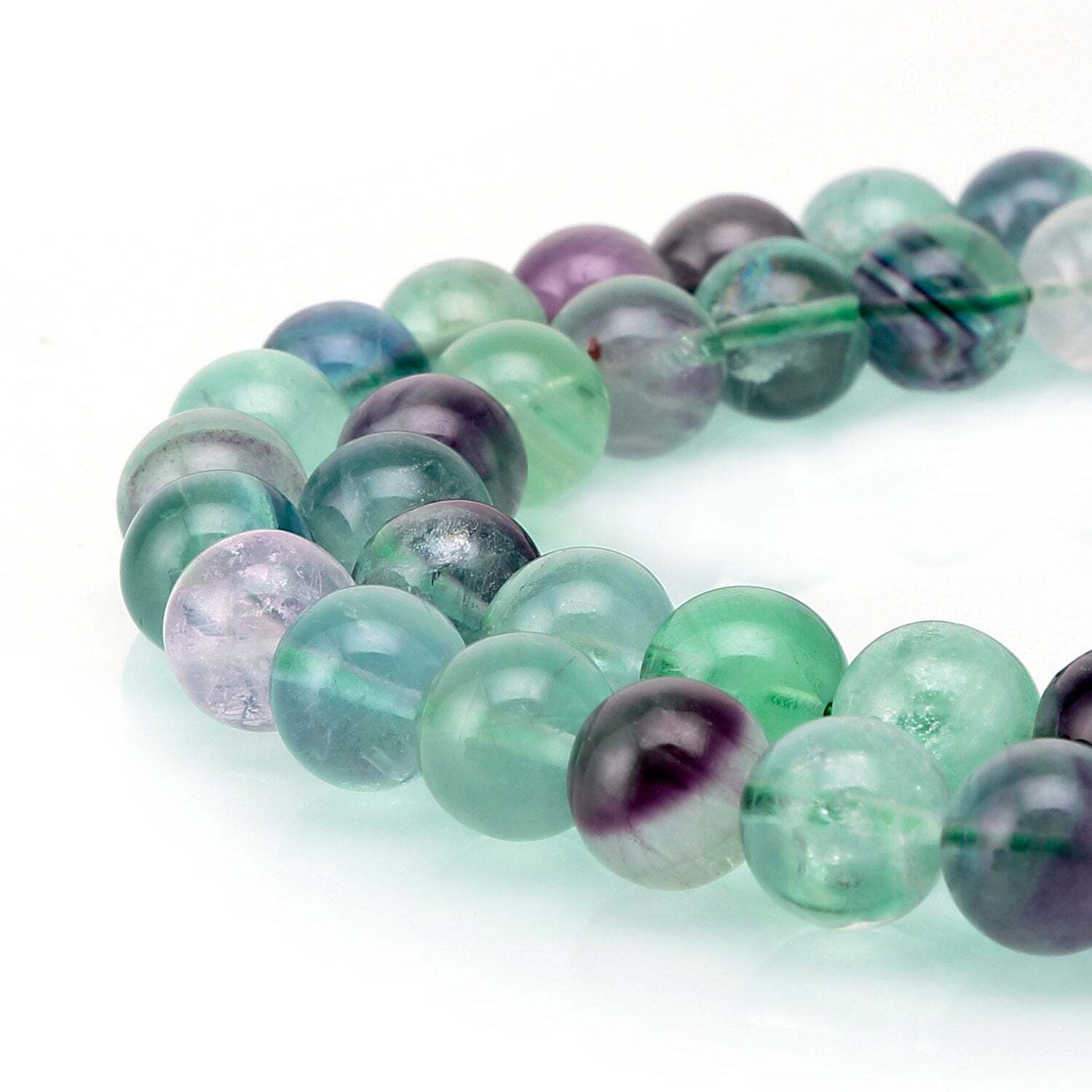 Fluorite Smooth Round Beads 4mm 6mm 8mm 10mm 12mm 15.5″ Strand