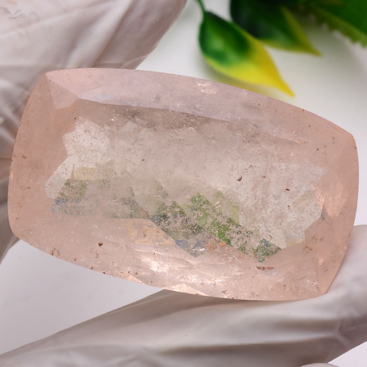 174 Cts Natural Morganite Unheated 48mmx29mm Cushion Cut Certified Huge Gemstone
