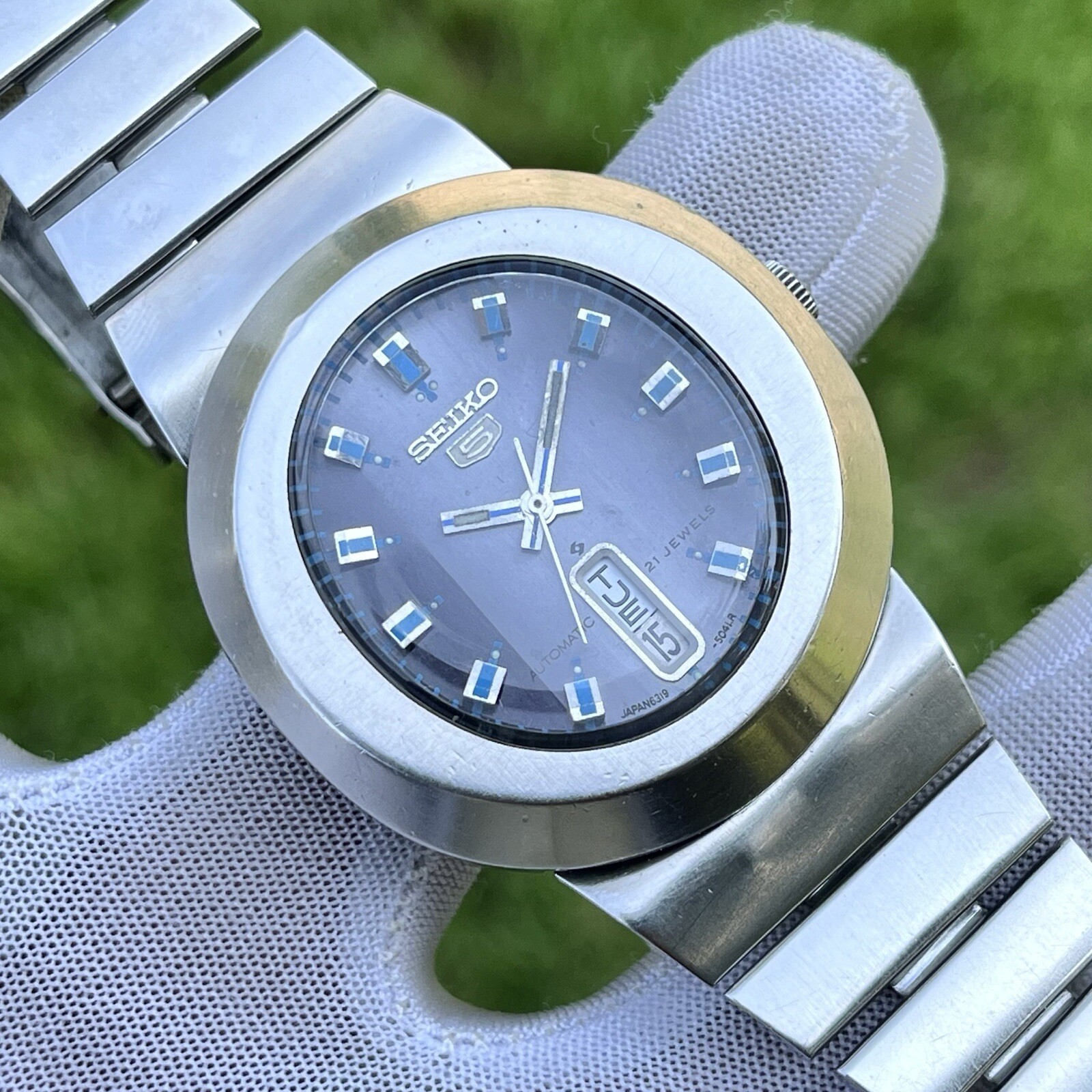 Rare Vintage Seiko 5 Diamatic Oval Shape Automatic Japan Men’s Watch 6319-5030
