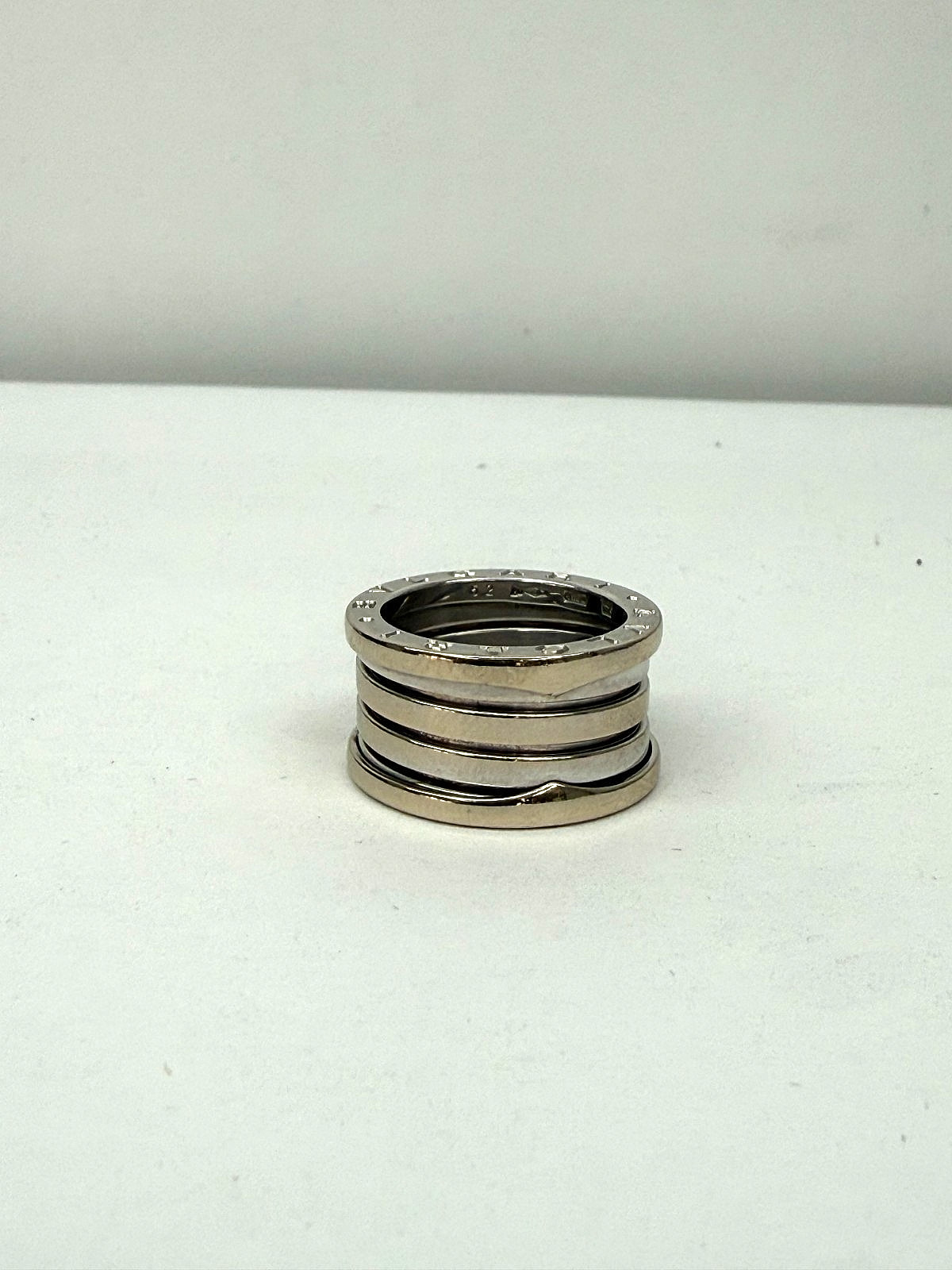 Bvlgari B.zero1 Legend Three Band 18k White Gold Ring Sz 6 Euro 52