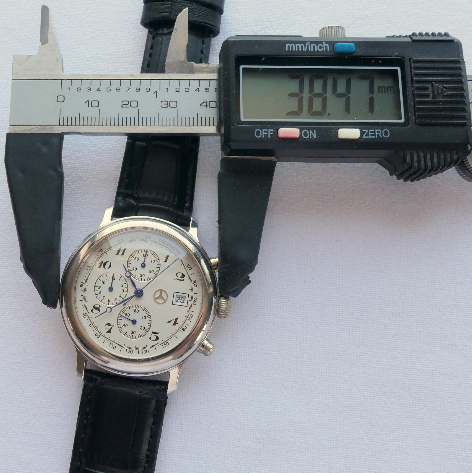 Mercedes Benz Classic 925 Sterling Silver Car Accessory Luxury Chronograph Watch