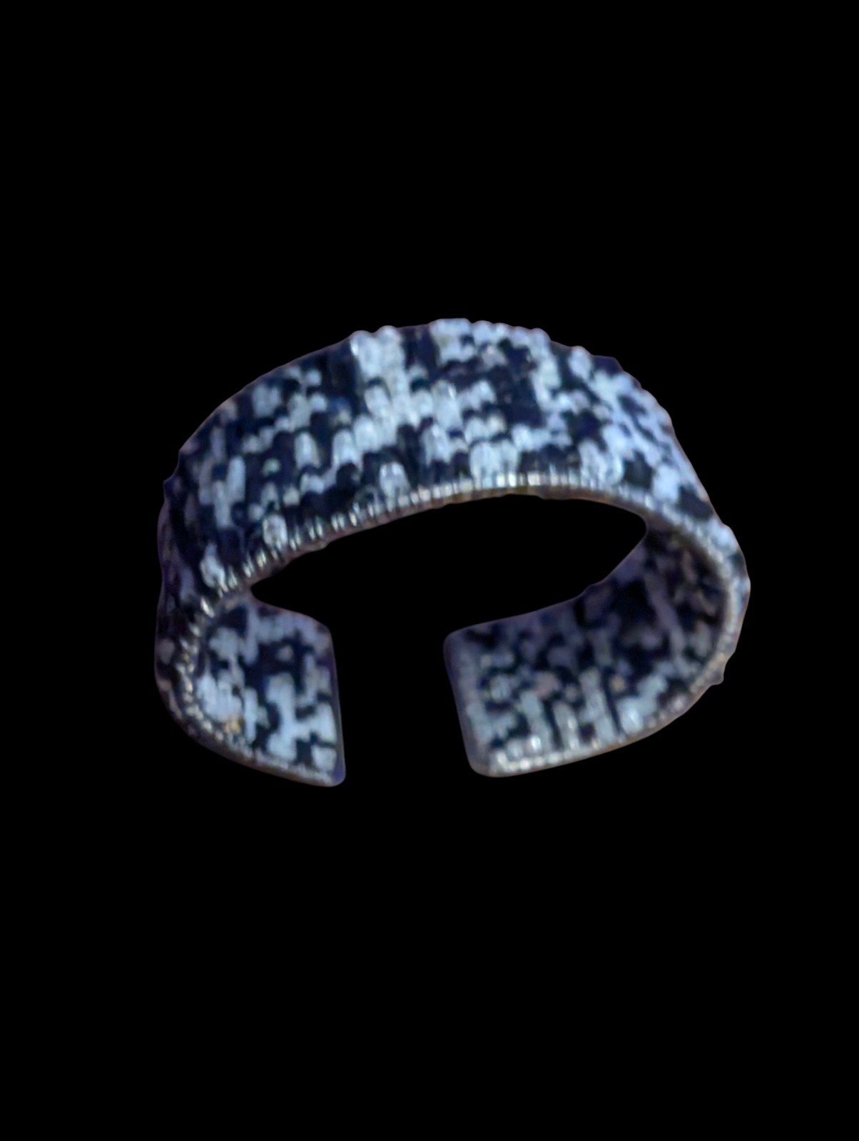 Boho Pixel Pattern Glass Seed Bead Cuff • Wide Wire Framed Bracelet • Brand New