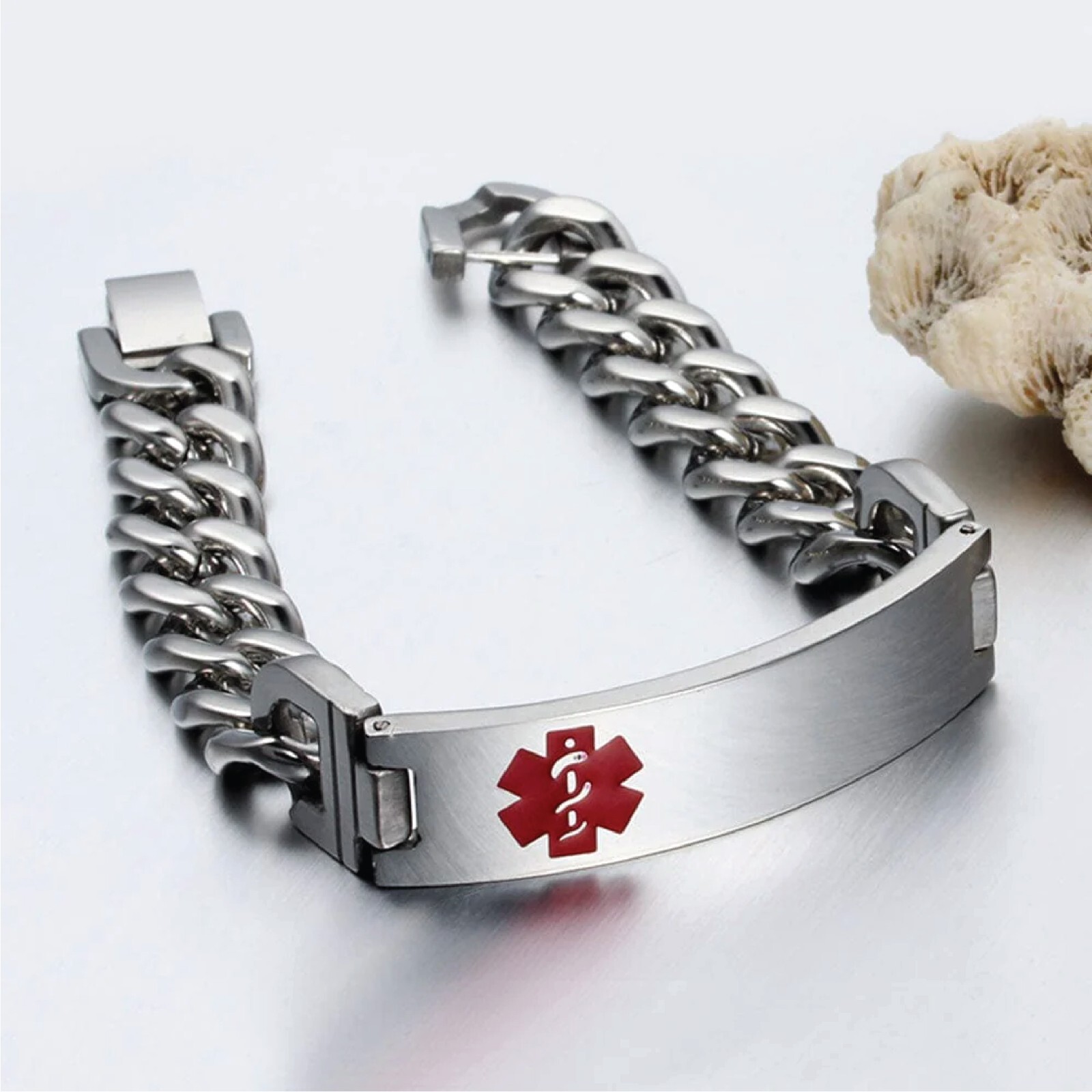 Stainless Steel Personalized Medical Alert Bracelet | Silver | Gold | Black
