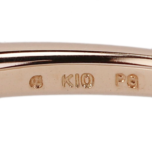 ESTELLE diamond ring K10 Pink Gold Half-eternity ring thin delicate Used 908611