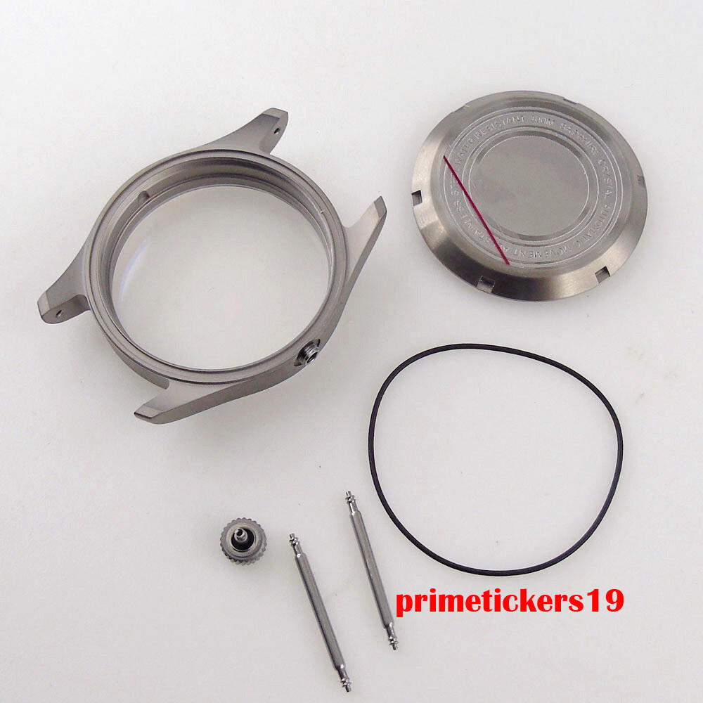 39mm Pilot Titanium Dive Watch Case+Dial Hands Set Mod Parts Fit NH35 NH36 NH38