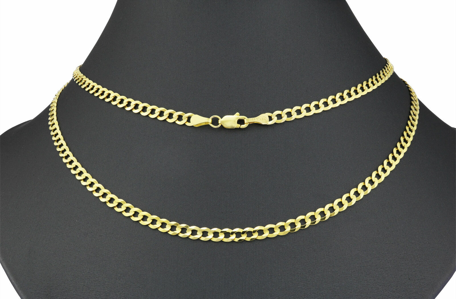 Men&Women’s 18K Gold Filled Tarnish-FREE 2mm Thin Cuban Curb Chain Necklace P70G