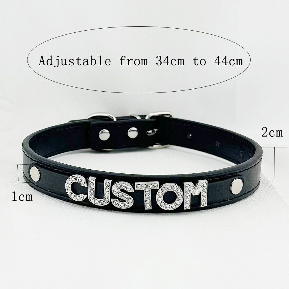 Customized Letters Daddy Slave Collar Rhinestone Bdsm Chocker Necklace Party