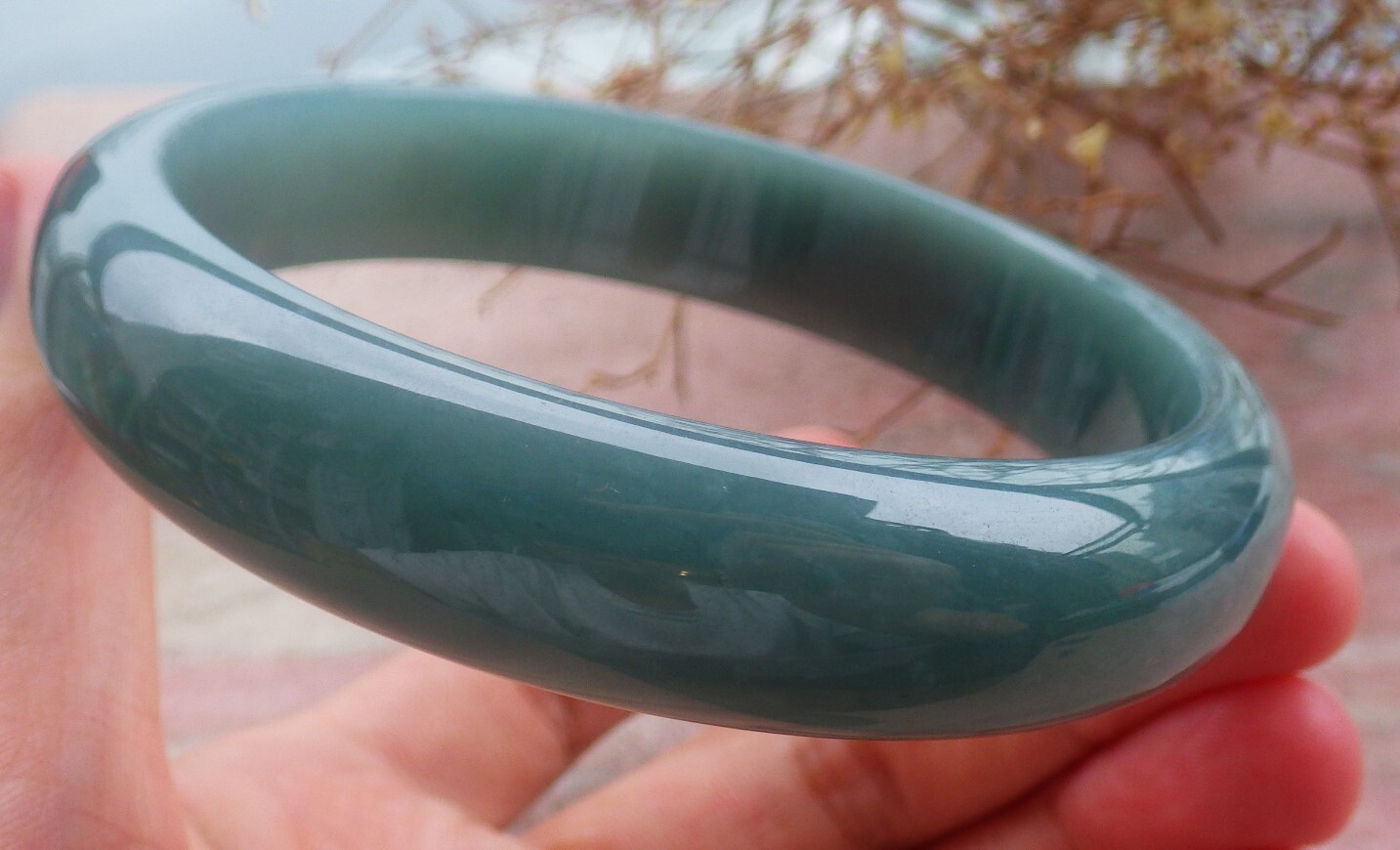 Video Certified Icy Green Natural A JADE Jadeite Bangle Bracelet 69mm 203073 AS