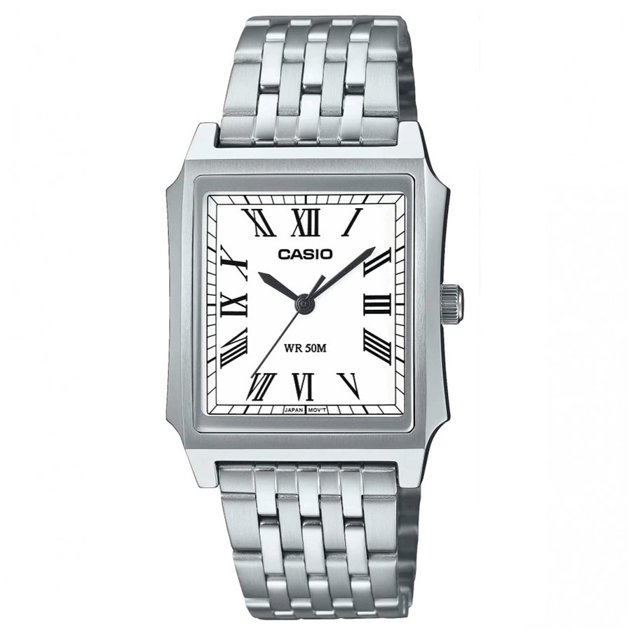 CASIO MTP-B190D-7B Elegant Square Men’s Watch Quartz Steel Bracelet