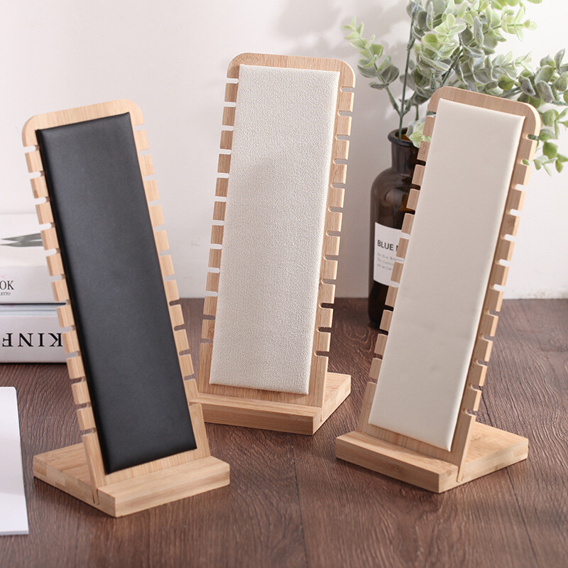 Bamboo Jewelry Organizer Necklace Display Stand Bracelets Pendant Storage Shelf