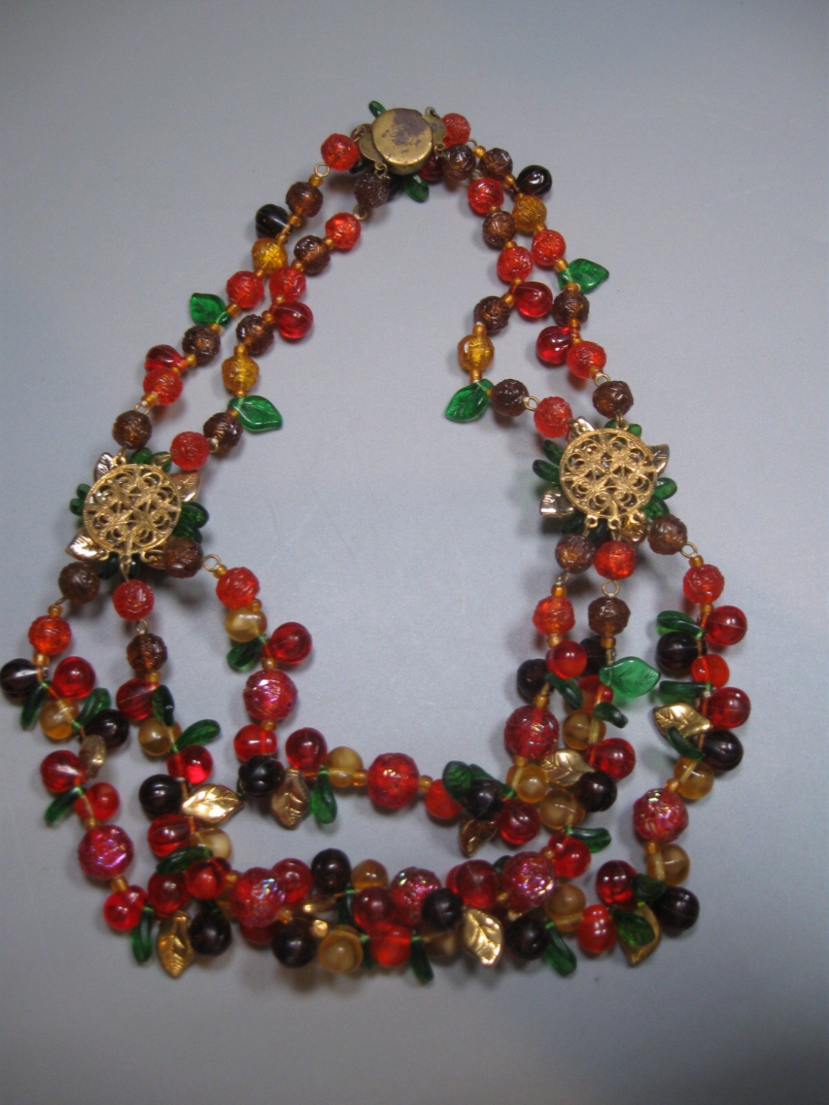 Vintage 3 Strand Necklace Plastic/Resin?