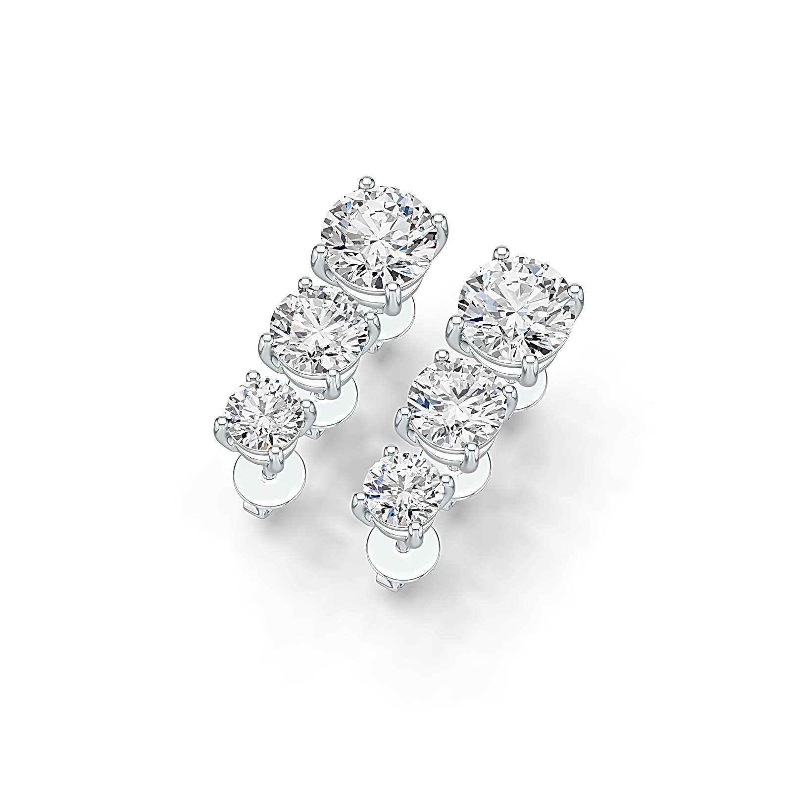 Sterling Silver Semi Mount Earrings Setting Round RD 6x6mm RD 5X5mm RD 4X4mm