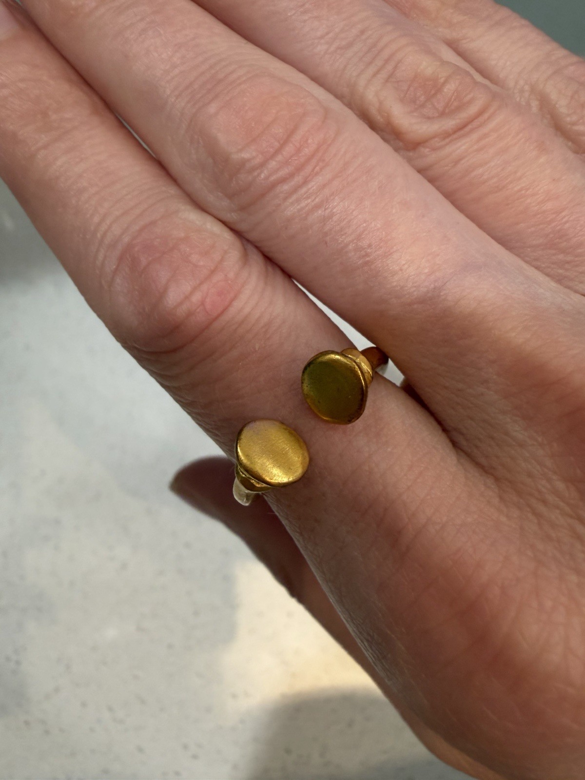Minimalist Matte Gold Tone Open Cuff Size 7.25 (Slightly Adjustable)