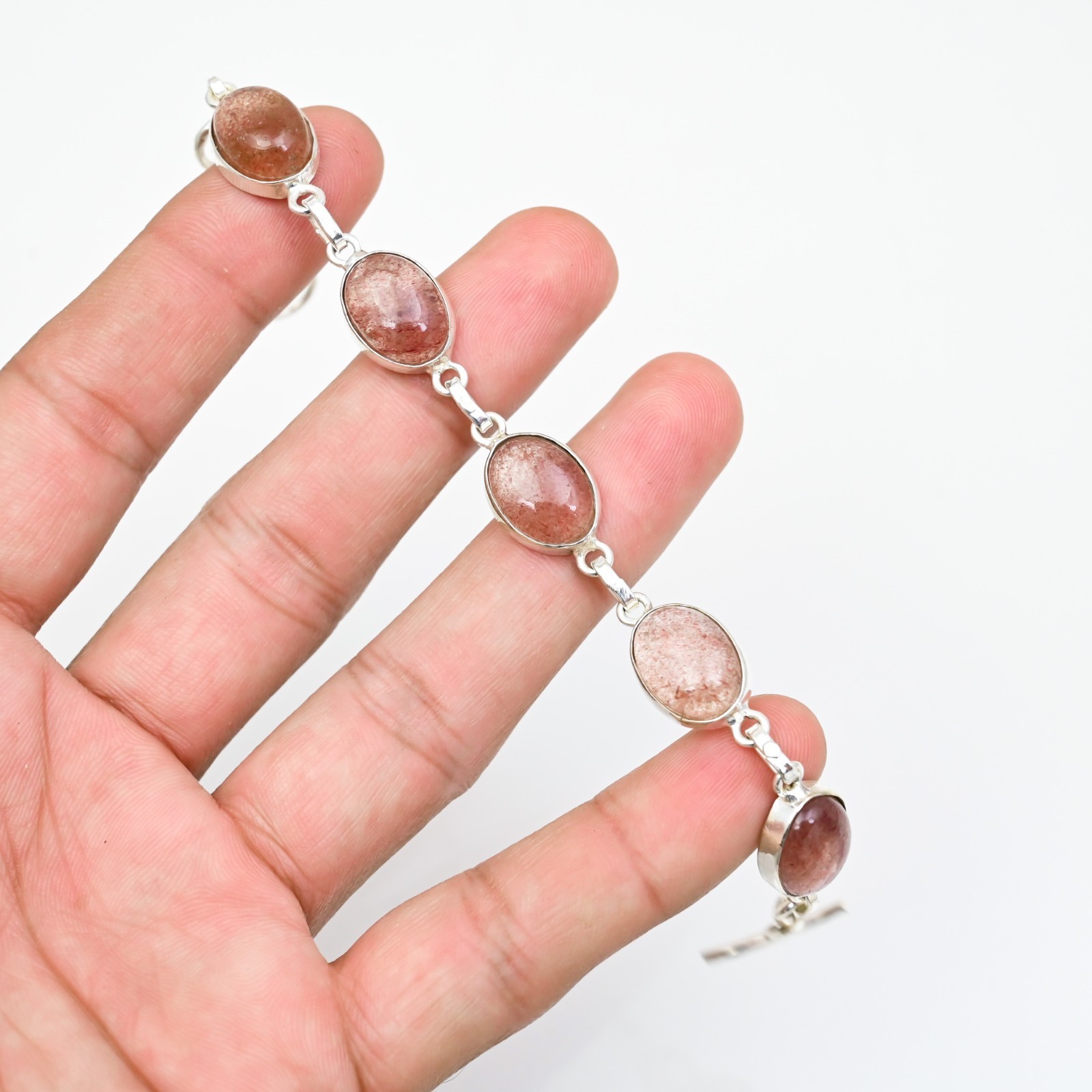 Sunstone Gemstone 925 Sterling Silver Handmade Bracelet Jewelry Gift For Love