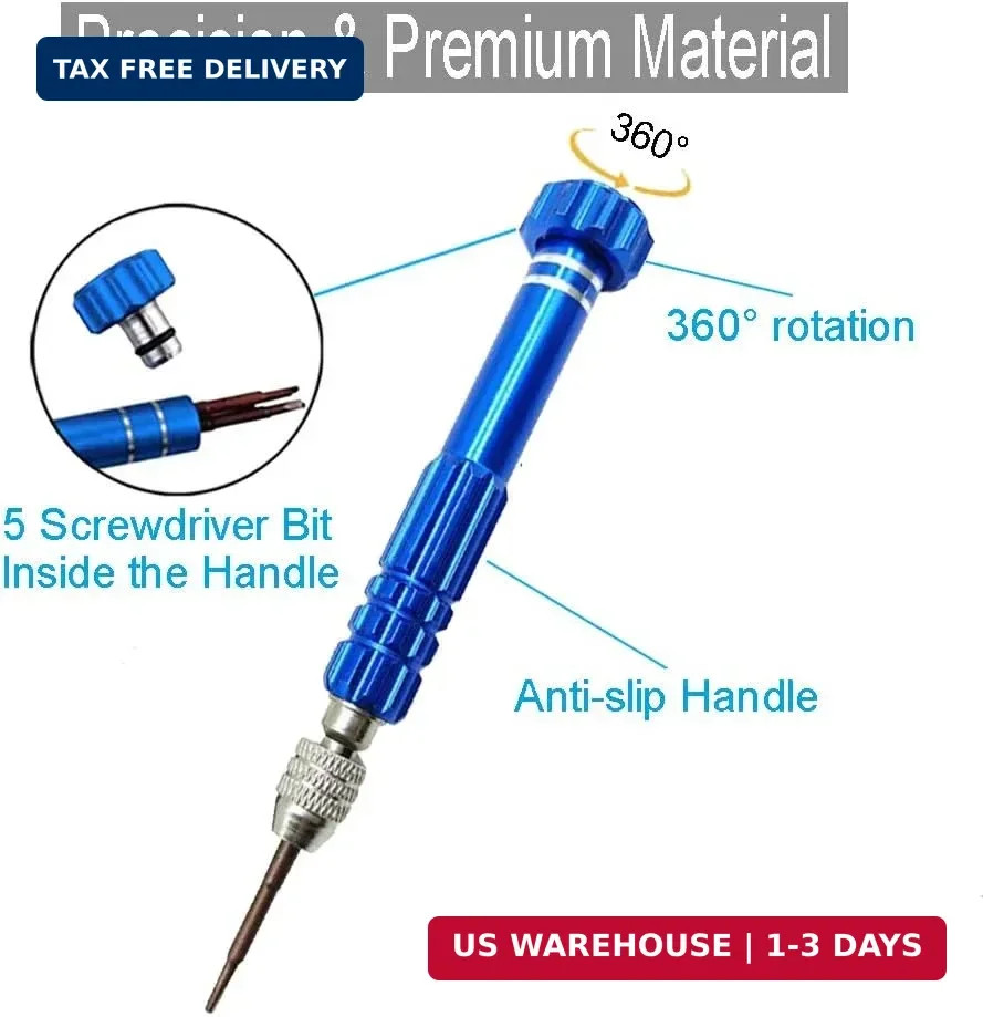 Eyeglass Repair Kit, 5-in-1 Multifunctional Precision Screwdriver Set (torxT5~T6