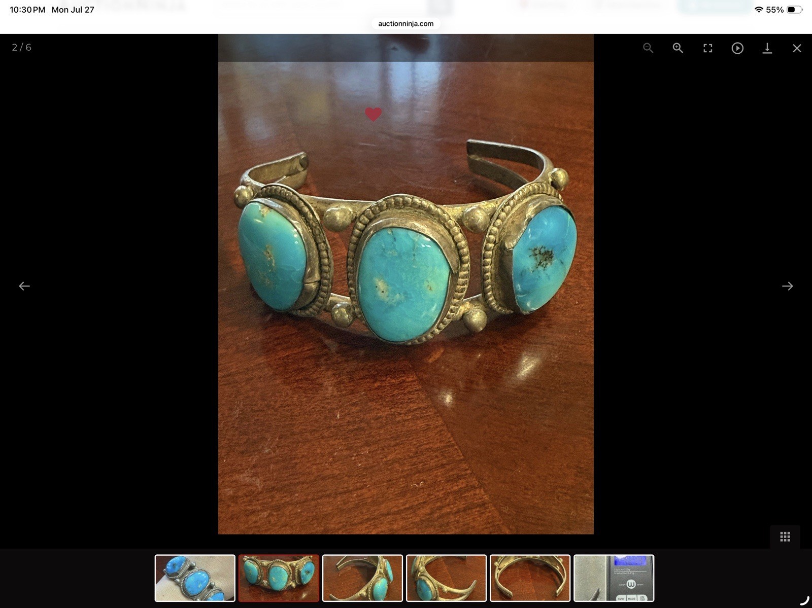 950 Silver Cuff Bracelet 3 Oval Blue Turquoise Cabochons Bezel Set