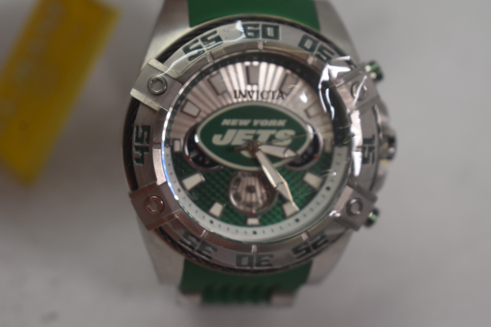 Invicta New York Jets VD5 Chronograph Wristwatch Ladies 43.5mm Stainless Steel