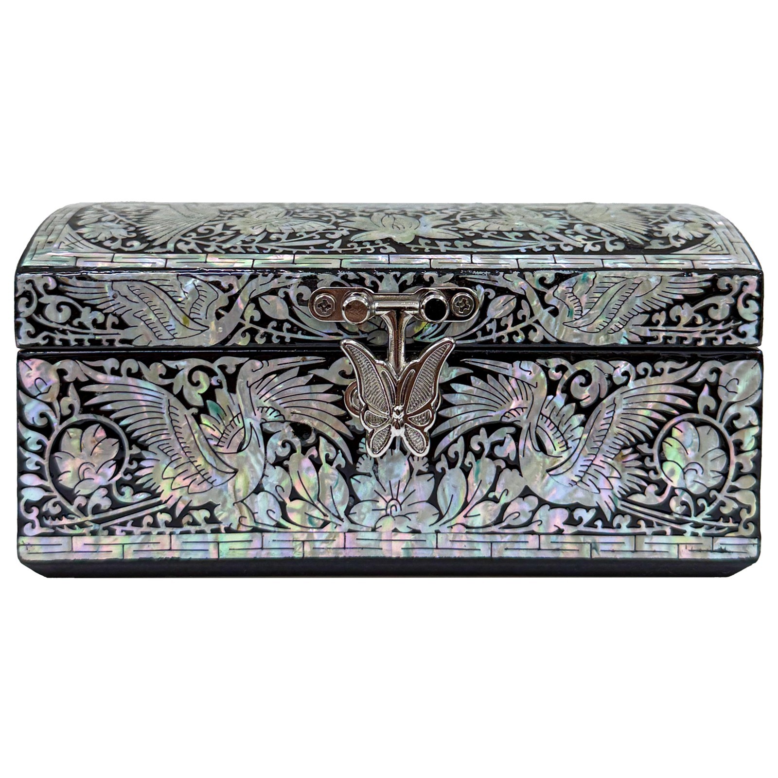 Korea Traditional Mother of Pearl Crane Jewelry Box wood trinket box