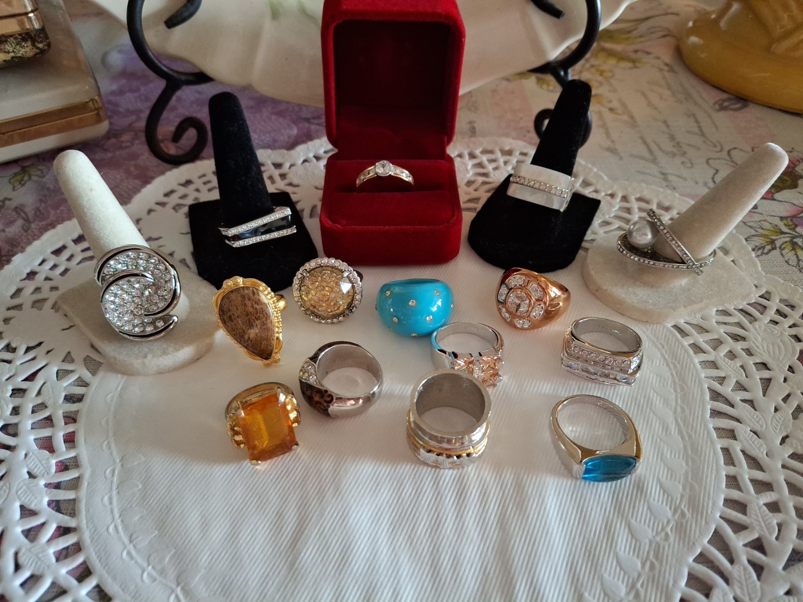 Vintage To Modern Lot Of Rings 15, Sizes Vary 7-9 Designer Camille Lucie (7)