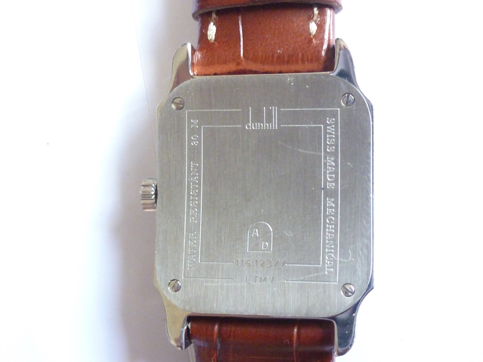Vintage NOS DUNHILL Men’s Rectangular Steel Wristwatch Manual ETA 28mm x 39mm