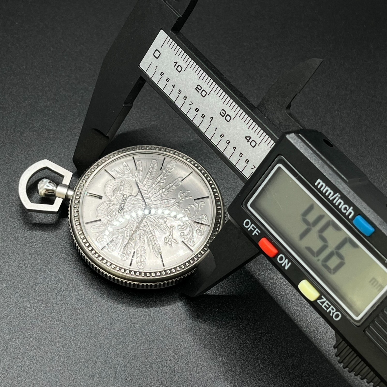 Rare SEIKO Silver 885 Pocket Watch Double Headed Eagle Dentsu 70th Anniv Working