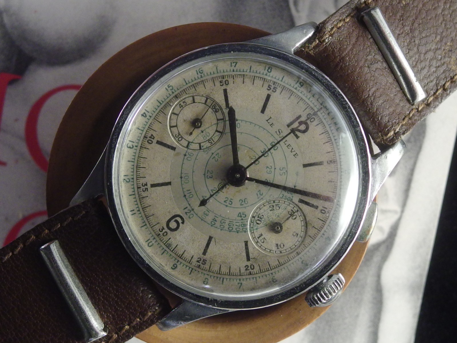 4287 VINTAGE VALJOUX GHT MONOPUSHER CHRONOGRAPH SIGNED LA SALEVE, 1930’ies