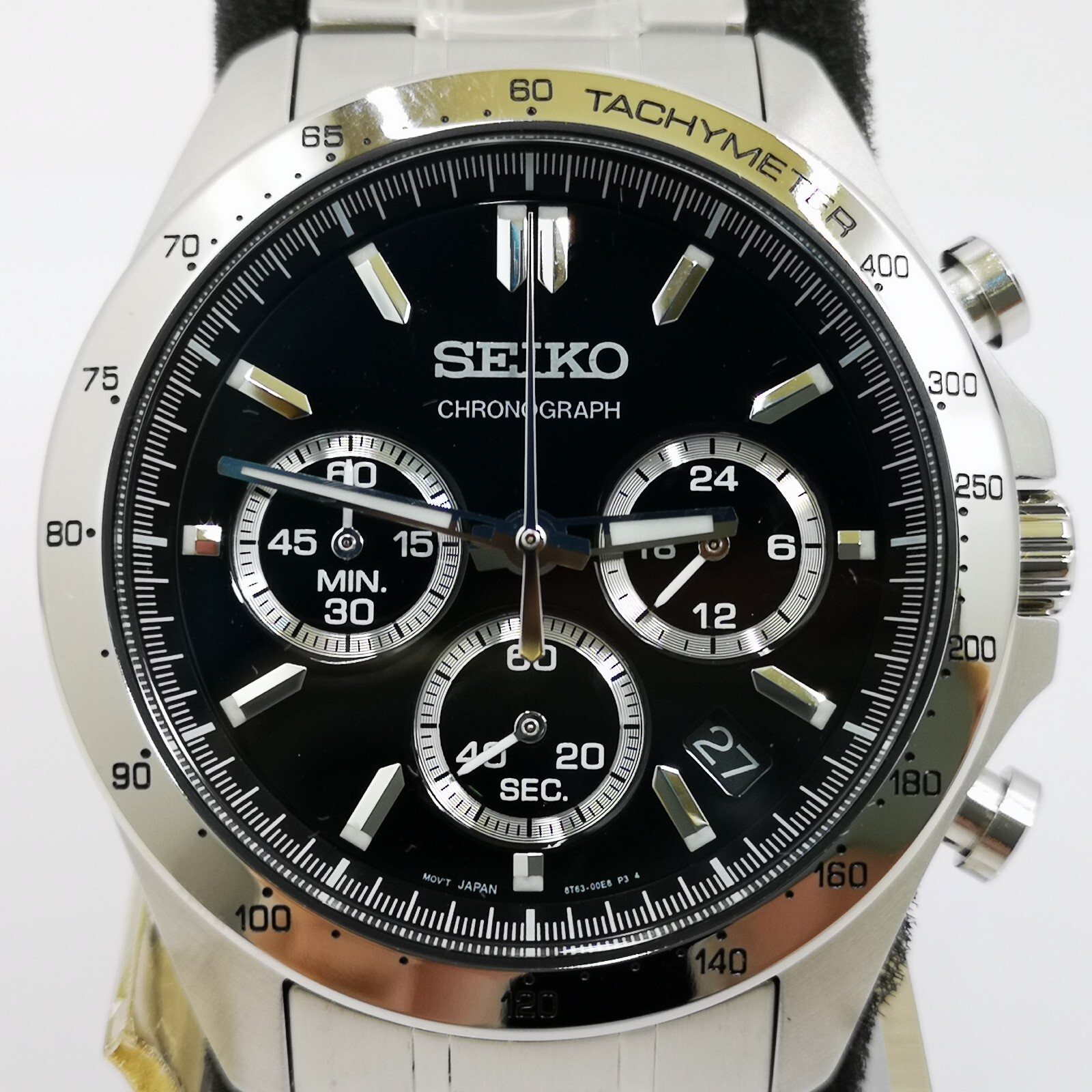 SEIKO SPIRIT SBTR013 Black Silver Seiko Collection Men’s Watch New in Box