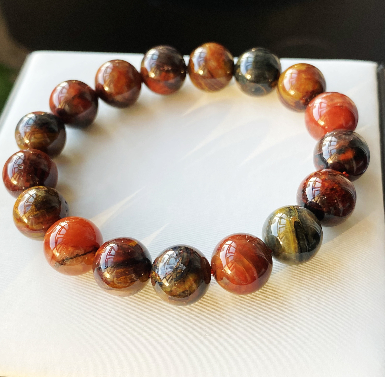 11.8mm Natural Color Pietersite Namibia Gemstone Beads Bracelet 1329