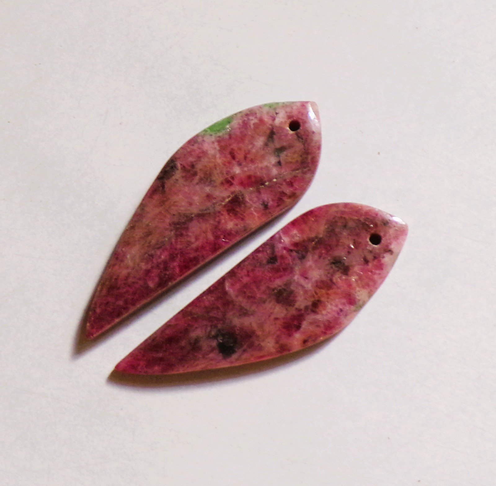 41.30 Cts Natural Ruby Zoisite Drilled Cabochon Match Pair Gemstone 38X13MM 109