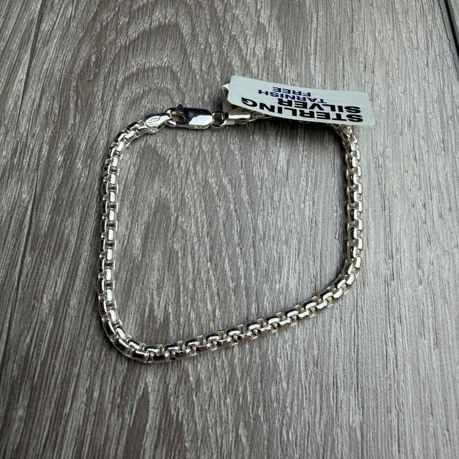 925 Sterling Silver Box Chain Bracelet Lobster Clasp Silver New