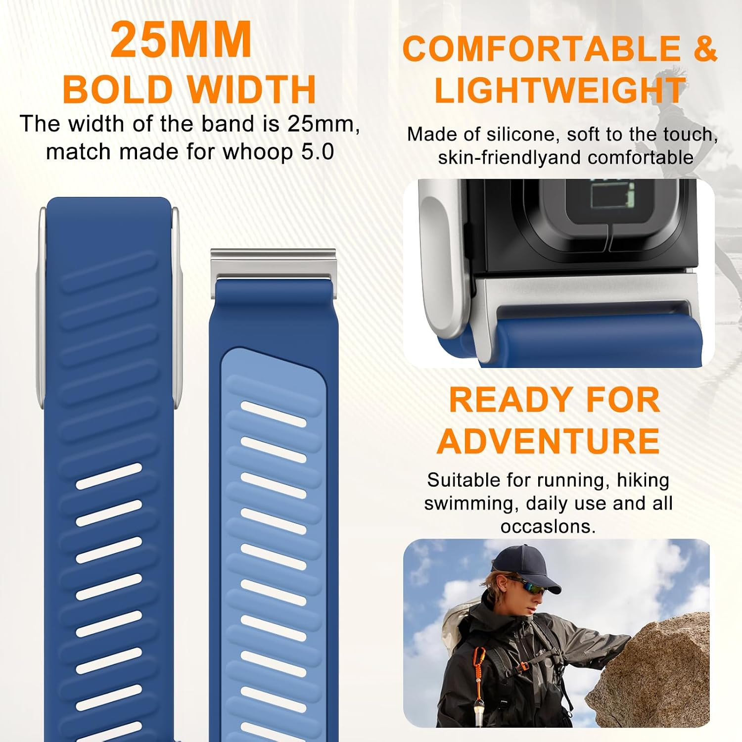 Silicone Sport Band Compatible with Whoop 5.0 Band Strap Men Women