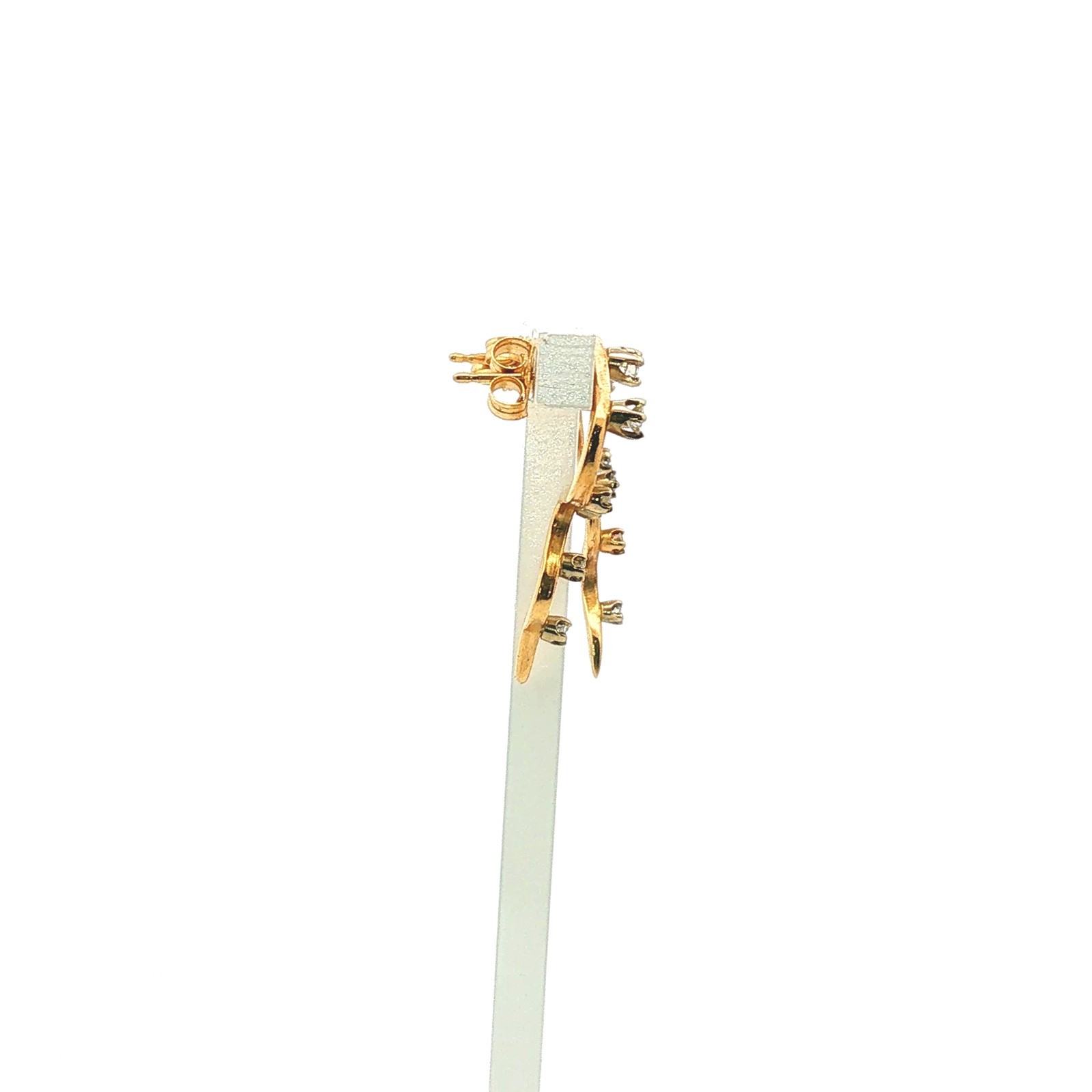 Vintage 14K Yellow Gold Diamond Drop Earrings 0.23 cttw 1″