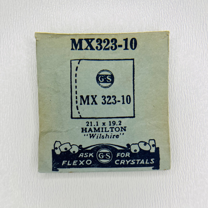 Watch Crystal 21.1×19.2mm For Hamilton MX323-10 Wilshire NOS Acrylic