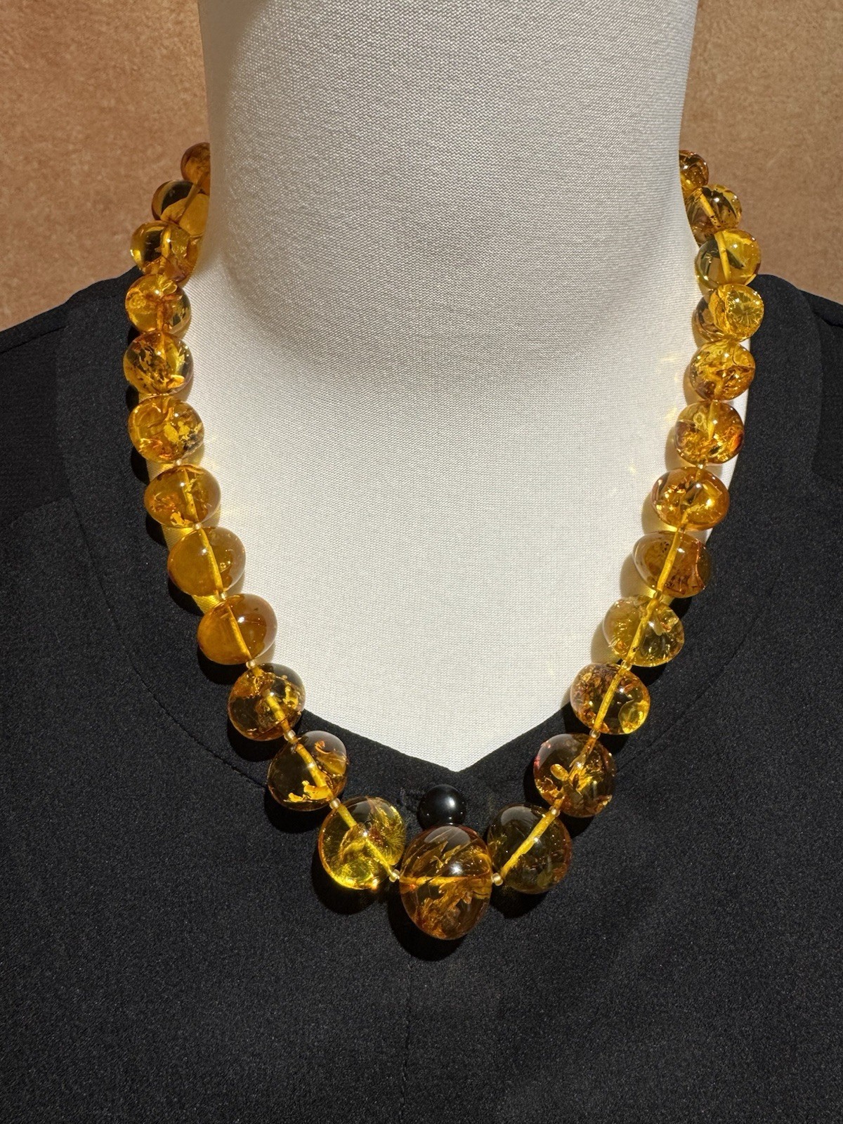 Stunning Natural Baltic Amber Necklace 63.8g 55cm- Graduated Beads