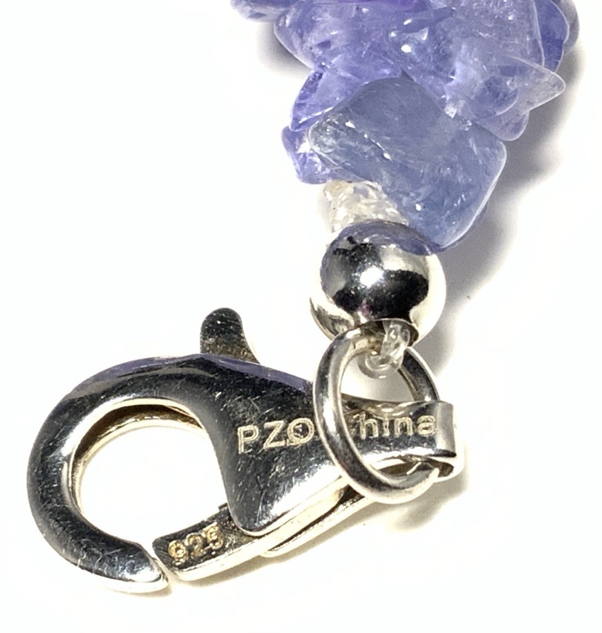 Sterling Silver 925 Amethyst Beaded Chain Bracelet 9.5-inches MA08