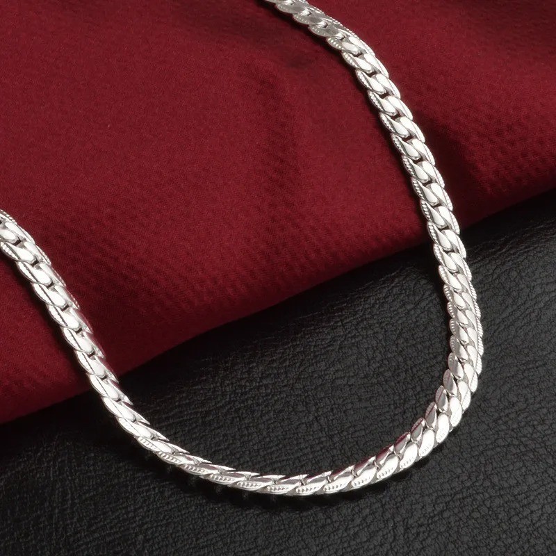 925 Sterling Silver Necklace Chain for Women & Men Elegant Wedding Jewelry Gift