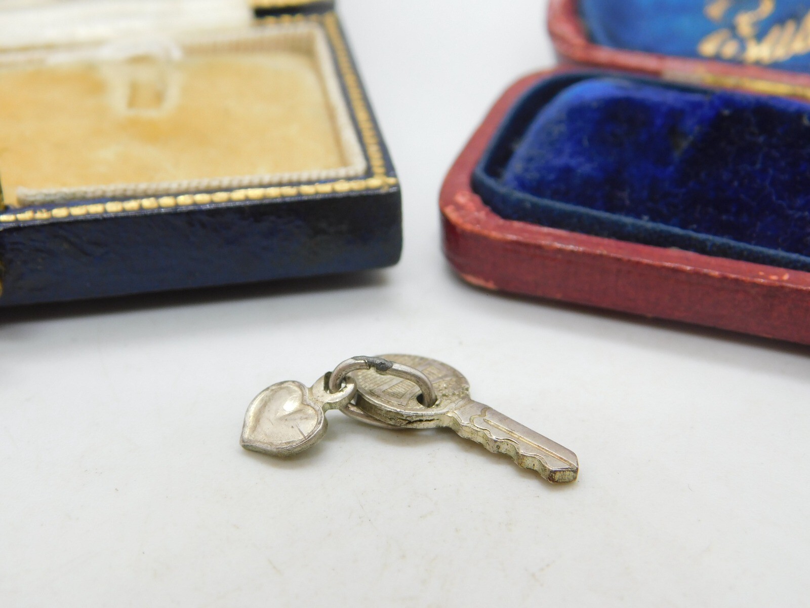 Sterling Silver Key to my Heart Charm Pendant Vintage c1970
