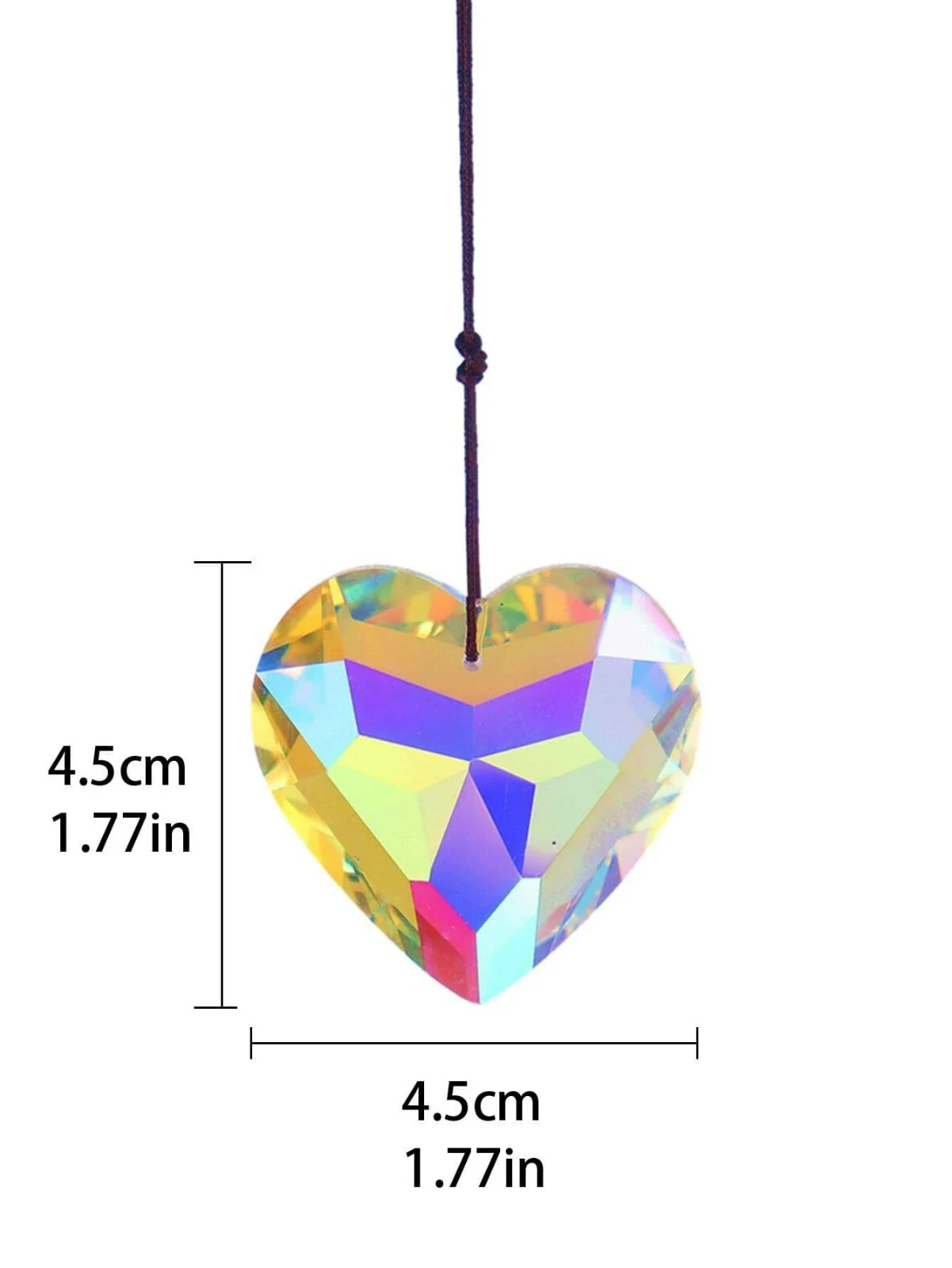 45mm AB Colored Heart Shaped Crystal Prism Pendant Crystal Heart Love Gifts
