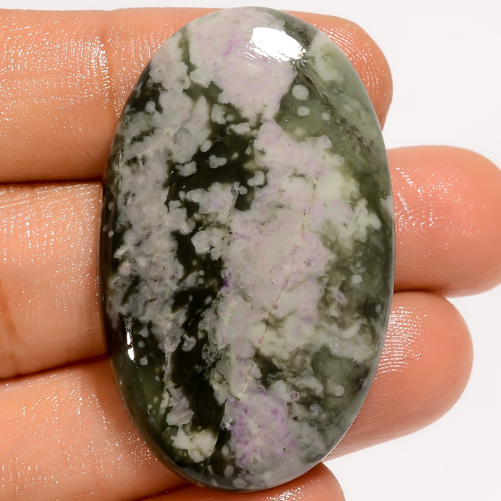 100% Natural Peace Jade Oval Shape Cabochon Gemstone 54 Ct. 40X24X5 mm UG-1372