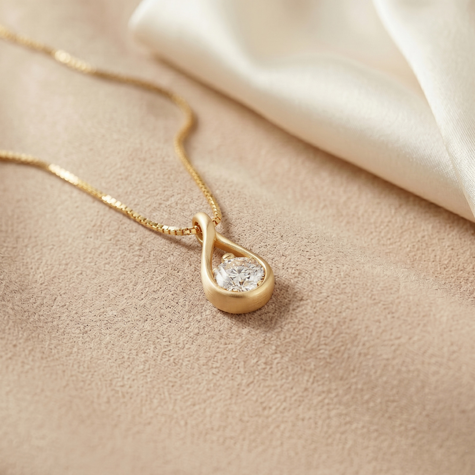 Round Cut Solitaire Moissanite Diamond Pendant 14K Solid Yellow Gold For Women’s
