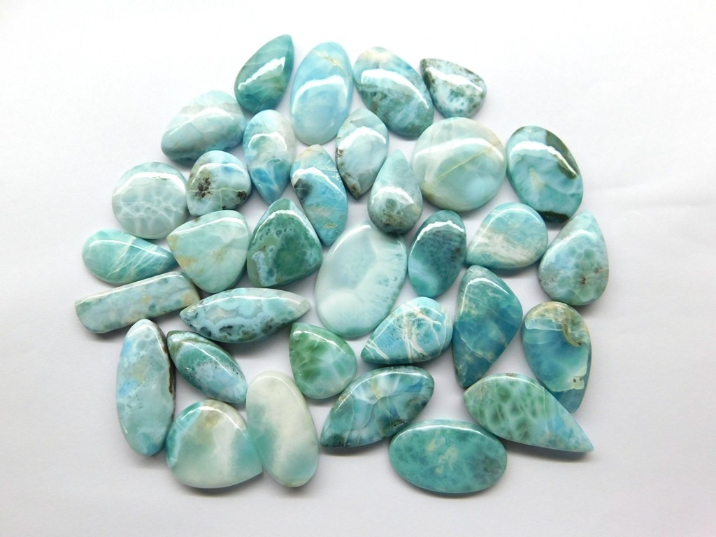 Natural Larimar cabochon gemstones Fancy Jewelry Making Wholesale Lot 71392