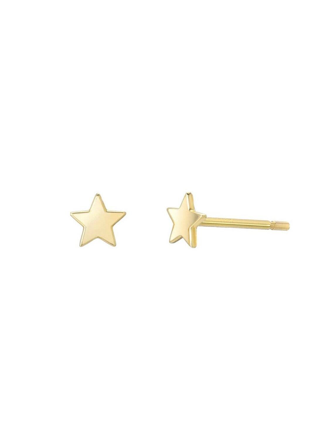9ct Gold Vermeil Mini Star Stud Earrings