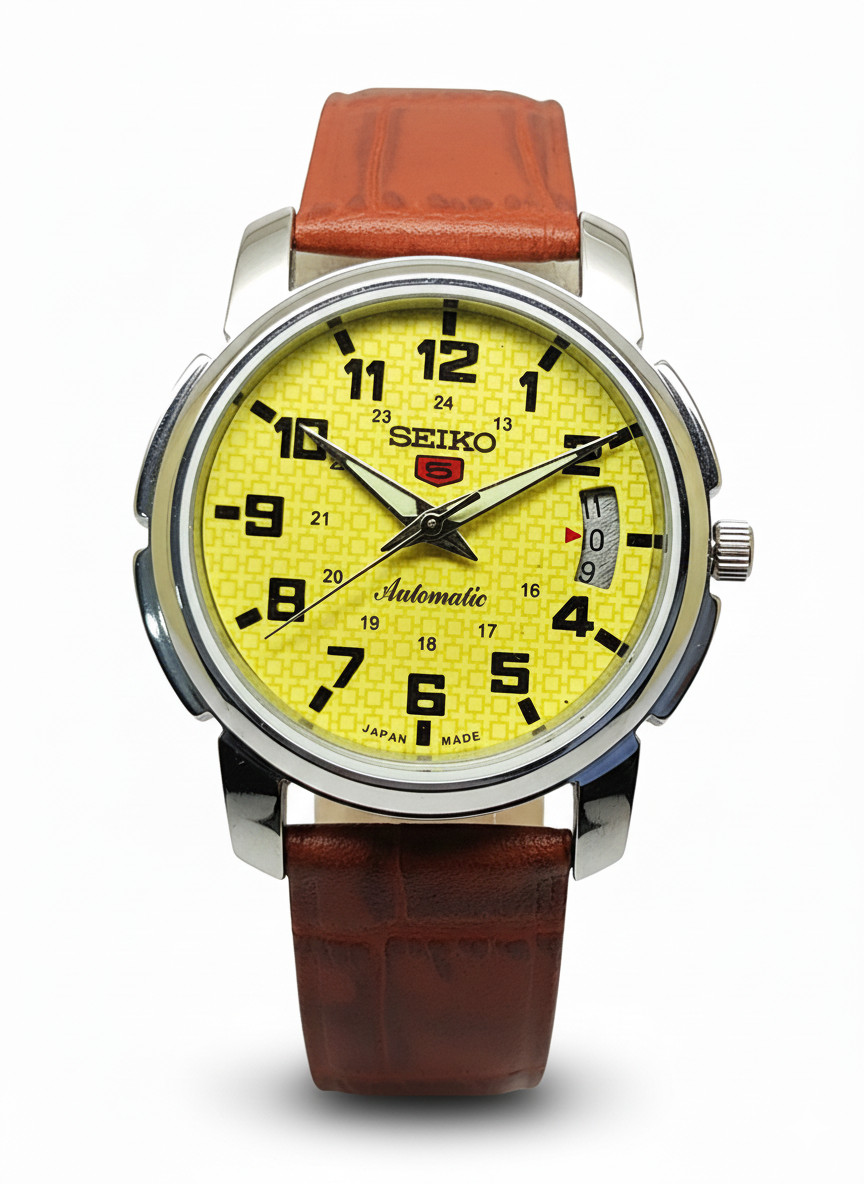 Refurbished Automatic Men’s Watch Day Date | Classic Vintage Style Leather Strap